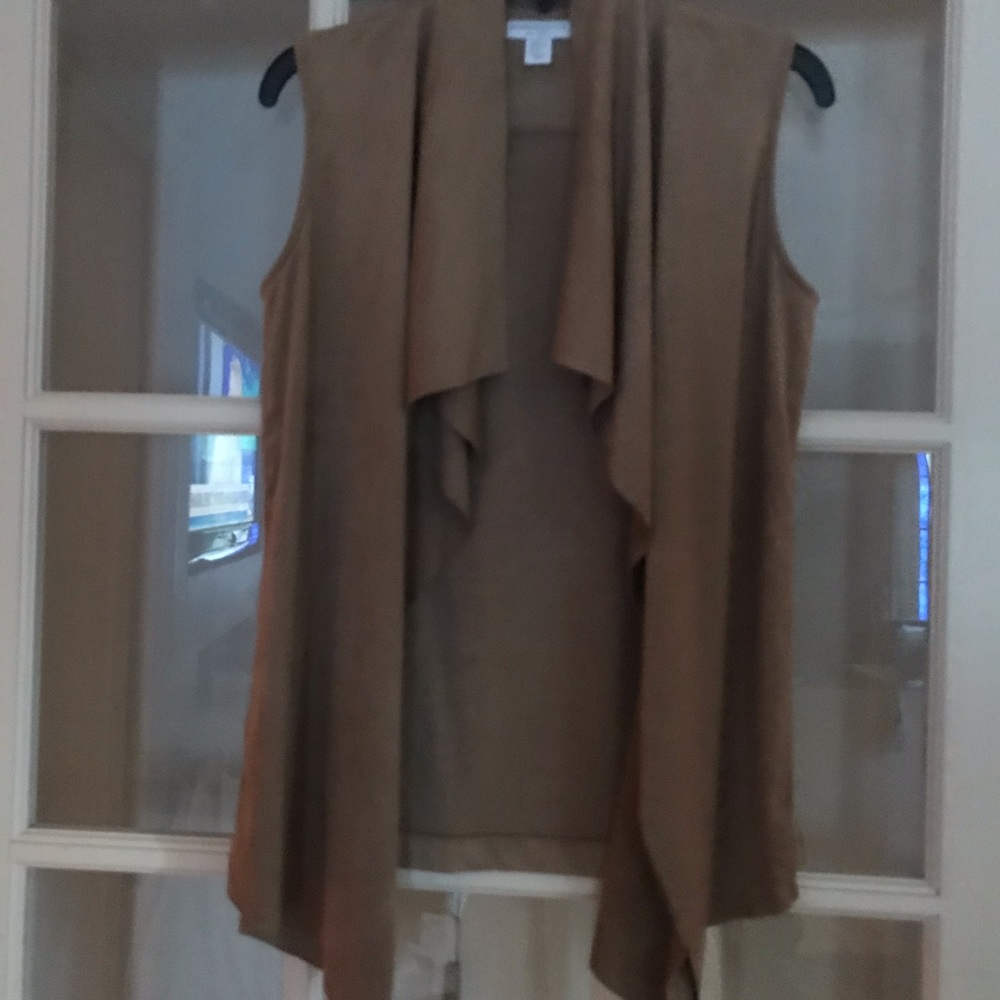 Tan faux suede vest